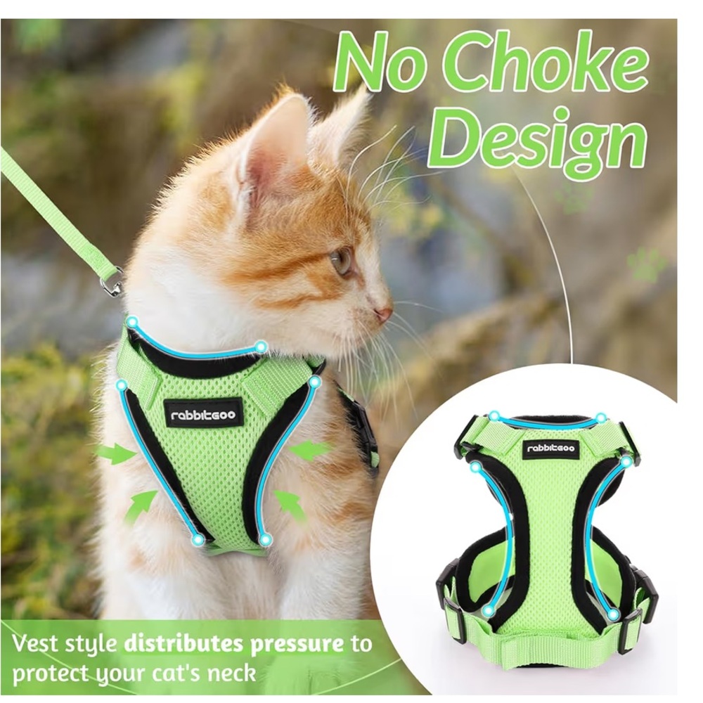 NWT Light Green Cat Harness and Leash Set - Picture 2 of 8